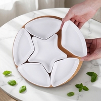 Ensemble de plats de service en céramique blanche, en forme d'étoile, service de restauration, pour Restaurant, hôtel, 24 pièces