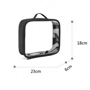 Sac de toilette de voyage personnalisé haute capacité, portable, étanche, transparent en PVC, format quart, pour cosmétiques et maquillage - Product Image 2