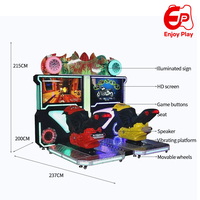 Enjoy Play Simulateur de course classique à deux places pour 2 joueurs, machine de jeu à monnayeur, écran 42 pouces, structure métallique, anglais