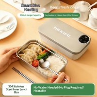 Boîte à lunch isotherme rechargeable en acier inoxydable 304, chauffage rapide sans eau, pot amovible pour le bureau