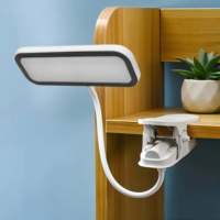 Lampe de bureau LED en gros, rechargeable par USB, protection oculaire en nid d'abeille, lampe de table à pince, 3 modes de couleur, lumière de lecture à intensité variable
