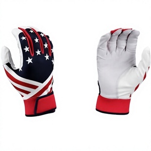 Professional Anti-skid Full Finger <b>Baseball</b> Batting Gloves Red Hook Loop Closure Ambidextrous Adult Custom Training Racing - Product Image 2
