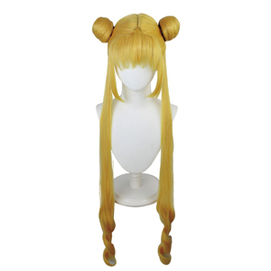 Sailor Moon Tsukino Usagi Cosplay peluca resistente al calor seda sintética pelo rubio con moños Luna princesa juego de rol fiesta de disfraces - Product Image 1