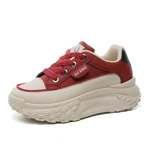 รองเท้าโลฟเฟอร์ผู้หญิงแบบผูกเชือก รุ่นเกาหลี ปี 2026 รองเท้าลำลองสำหรับฤดูร้อน เพิ่มความสูง ระบายอากาศได้ดี วัสดุ PU ด้านบนบุด้วยผ้าตาข่าย - Product Image 2