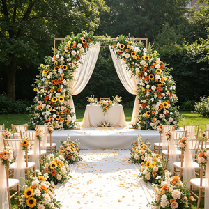 Fournitures de fête en gros, décorations de mariage aux fleurs sauvages, centres de table floraux, décorations d'arche de fleurs colorées pour événements - Product Image 1