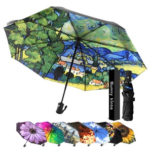 Custom Logo Modern Straight Portable Travel Foldable Compact Windproof Fully-Automatic Advertising <b>Umbrella</b> for Business Gifts - Product Image 5