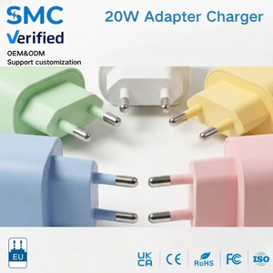<span class=keywords><strong>Cargador</strong></span> Rápido USB C de 20W con Enchufe Europeo, Adaptador de Pared Tipo C PD, Mini Bloque de Carga de Viaje Colorido para <span class=keywords><strong>iPhone</strong></span> 15 16 17 18 Samsung OEM - Product Image 1