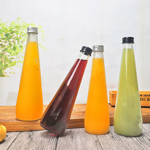 Bouteilles en verre dépoli transparentes vides avec couvercles pour jus et eau, 250 ml, 8 oz, 330 ml, 250 ml, en forme <span class=keywords><strong>de</strong></span> cône, pour jus pressé à froid et thé glacé - Product Image 6