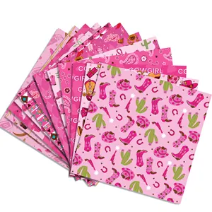 Cowgirl Muster Geschenkverpackung Album Scrapbook Papier doppelseitiges DIY dekoratives Handwerk-Papier für westliche Partyzubehör