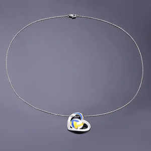 Collar con Colgante de Corazón para Mujer, Diseño Deportivo de Voleibol, Estilo Esmaltado, Cadena para Clavícula, Joyería de Moda - Product Image 6