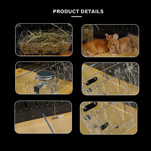 Küçük hayvanlar için özelleştirilebilir fabrika kapalı akrilik kafes bağlanabilir <span class=keywords><strong>DIY</strong></span> kuşlar kobay için uzatılabilir OEM basit kutu - Product Image 5