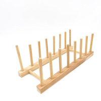 Égouttoir à vaisselle vertical en bois naturel pour armoire de cuisine, comptoir, support pour couvercles de casseroles et planches à découper