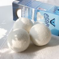 3 boules de séchage en laine 100% laine de Nouvelle-Zélande 7 cm réutilisables, durent plus de 1000 lavages, réduisent les plis, blanches, personnalisables