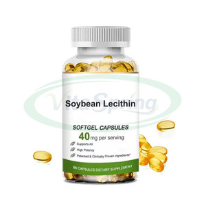 Cápsula de gel blando de lecitina de soja VitaSpring, suplemento para el cuidado de la salud, cápsula de gel blando de lecitina de soja a granel de 1000mg - Product Image 1