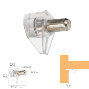 Supporto in plastica con ancoraggio in metallo 0/5 mm. Scatola da 100 unità - Product Image 2