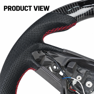 Volant aspect carbone W205 2015-2018 pour Mercedes-Benz Classe C avec LED noir, remplacement personnalisé en gros pour ateliers - Product Image 2