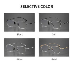 Gafas Unisex Rectangulares MIES, Montura de Titanio Semi-Sin Aro para Miopía, Lentes Ópticas con Prescripción - Product Image 4