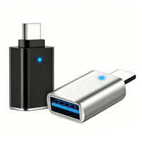 JILIAN - Adaptador OTG USB-C a USB 3.1 Hembra con Luz LED Intermitente, Salida de CC para Laptop y Cámara, Superventas