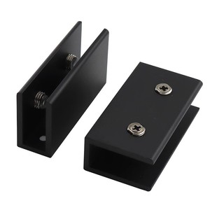 <b>Black</b> Glass Clip Aluminum Alloy Easy Installation For <b>Shelf</b> Support Partition <b>Bracket</b> - Product Image 3