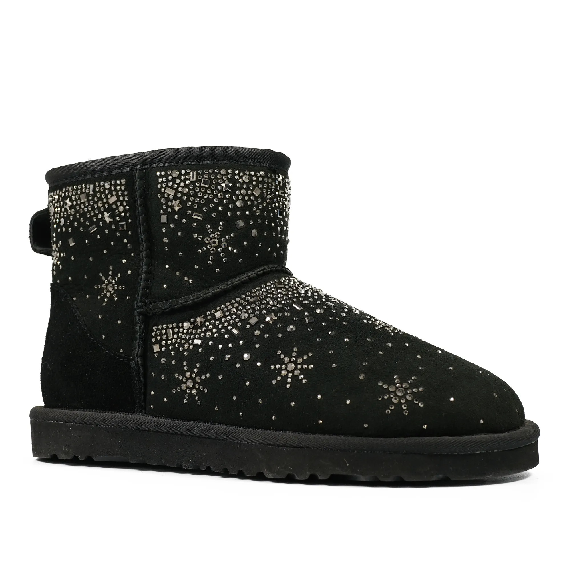 Hot Sale Upper Cow suede Snowflake sequins Winter Outdoor Snow boots Women's High quality Slip on ventilation Winter warm shoes