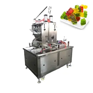 Línea de producción de dulces de gelatina automática, máquina comercial pequeña para hacer dulces suaves de oso de goma