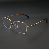 Venta Directa de Fábrica, Gafas Ópticas de Titanio Puro, Montura Media Cuadrada, Diseño Moderno 5013