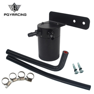 Poyracing Oil Catch Can With <b>Bracket</b> And Hose Kit For Honda Civic 16-17 <b>Black</b> Metal Retrofit Upgrade - Product Image 1