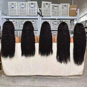 Glueless Machine Made Beginner Friendly Kinky Curly Coily <strong>Half</strong> <strong>Wig</strong> Invisible Drawstring Glueless Flip HD Remy Human Hair <strong>Wig</strong> - Product Image 3