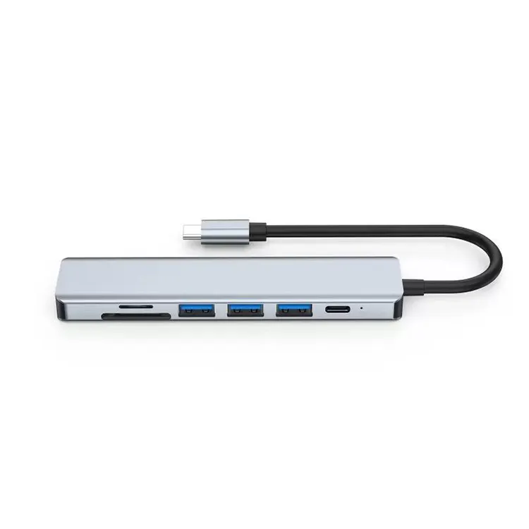 Hot selling 7 In 1 Usb Type C Hub With PD Charging 4K Hdtv SD/TF Card Reader Hub 3.0 Usb-c Adapter for Macbook Air/Pro Dock