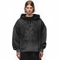 Sweat-shirt à capuche imprimé démon européen et américain, style hip-hop rétro unisexe, design original, tendance