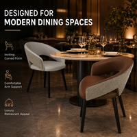 Chaise de salle à manger moderne de style tubulaire, rembourrée, dossier incurvé gris, pieds effilés, pour hôtel et restaurant