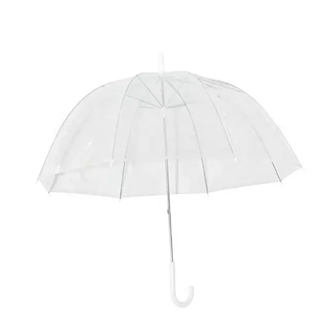 Custom design wholesale wedding gifts automatic open straight outdoor rain transparent clear umbrella with logo printing