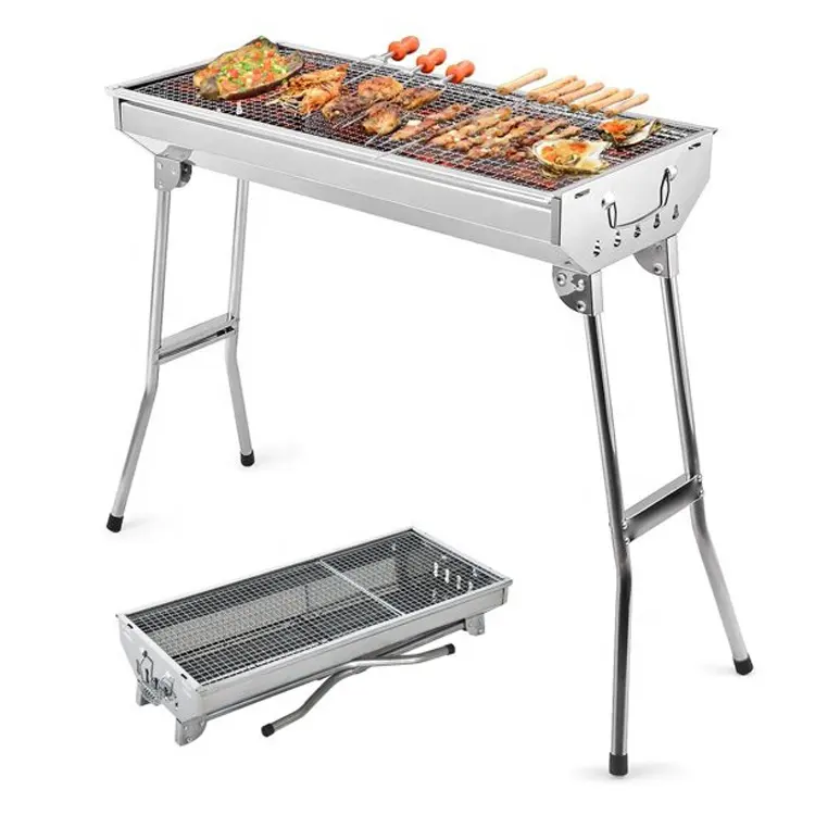 Tragbarer Bbq Grill Hersteller Outdoor Camping faltbares Grill Holzkohle faltbarer Edelstahl Bbq Grill