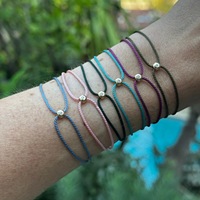 Nouveau Bracelet Double Couche en Acier Inoxydable 18 carats avec Bouton Doré et Diamant, Cordon Tressé Réglable, Bijoux Femme, Bijoux Empilables