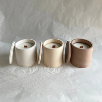 Uobobo – Pot à bougie en ciment mat fait main, personnalisé, pour bougies en cire de soja, idéal pour la décoration intérieure
