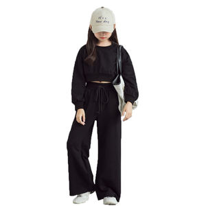Vêtements pour enfants, filles, adolescents, mode automne, ensemble de survêtement européen, sweat-shirt, pantalon de survêtement, style hip-hop - Product Image 2