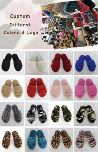 Chaussons personnalisés pour hommes à bout ouvert, en mousse à mémoire de forme, antidérapants, doux et moelleux, en fausse fourrure de mouton - Product Image 6
