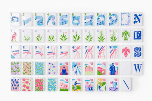 Expédition immédiate : Ensemble de Mahjong américain moderne de luxe 160 pièces, design personnalisé avec symboles américains illustrés, en acrylique écologique, pliable - Product Image 6