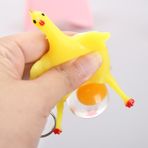 Bóp gà đẻ trứng gà sáng tạo đồ chơi sáng tạo trò đùa vui buồn chán cứu trợ bóp đồ chơi móc chìa khóa giảm căng thẳng - Product Image 1