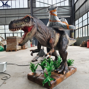 Dinosauro Robotico Meccanico CE RoHS a Grandezza Naturale, T-Rex Animatronico Cavalcabile con Telaio <span class=keywords><strong>in</strong></span> Acciaio e Spugna per Bambini <span class=keywords><strong>in</strong></span> Aree Panoramiche - Product Image 2