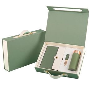 Luxury PU Leather Notebook <b>Gift</b> <b>Set</b> A5 Green with Keych and Water Bottle Elegant Office Stationery <b>Gift</b> Box Green Ping <b>Gift</b> <b>Sets</b> - Product Image 1