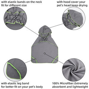 Mikrofiber köpek kurutma ceket takım elbise kuru hızlı köpek bornoz havlu süper emici büyük Pet köpek kedi bornoz - Product Image 4