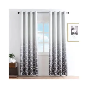 New arrival printing design ready made curtain 100% Blackout polyester Curtains Fabric for rolls