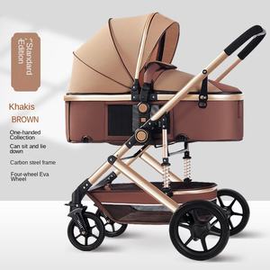 Poussette bébé légère en métal, quatre saisons, pliable bidirectionnelle, nacelle de couchage, amortisseur pour nouveau-né - Product Image 5