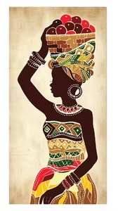 Arte <span class=keywords><strong>de</strong></span> pared Vintage africano étnico 3 uds pintado <span class=keywords><strong>al</strong></span> óleo negro mujer lienzo impresiones para sala <span class=keywords><strong>de</strong></span> estar <span class=keywords><strong>Cuadros</strong></span> decorativos para el hogar - Product Image 2