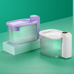 Fontaine à eau intelligente pour chiens et chats, distributeur automatique avec système de filtration, forme ovale, blanc, prise US, 110-240V, alimentation par charge - Product Image 1