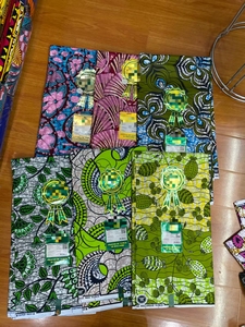 Cera Africana Ankara taparrabos algodón 6 yardas <span class=keywords><strong>tela</strong></span> Pagne Africain auténtica <span class=keywords><strong>tela</strong></span> Batik 6 yardas/pieza para Nigeria - Product Image 4