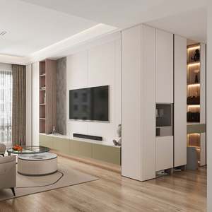 Luxury <b>TV</b> Cabinet Contemporary Design <b>for</b> Living Room with <b>Wall</b> <b>Mount</b> System and Storage Solutions - Product Image 2
