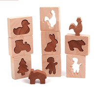 Juguete Educativo de Madera para Niños: Bloques de Emparejamiento con Forma de Animales para el Aprendizaje Temprano, Desarrollo Cognitivo y Ayuda Didáctica Inicial
