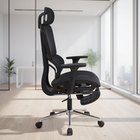 Chaise de bureau ergonomique moderne à dossier haut réglable, rotation à 360°, en maille, avec base en fer et cadre en plastique, pour la maison, le salon ou le bureau